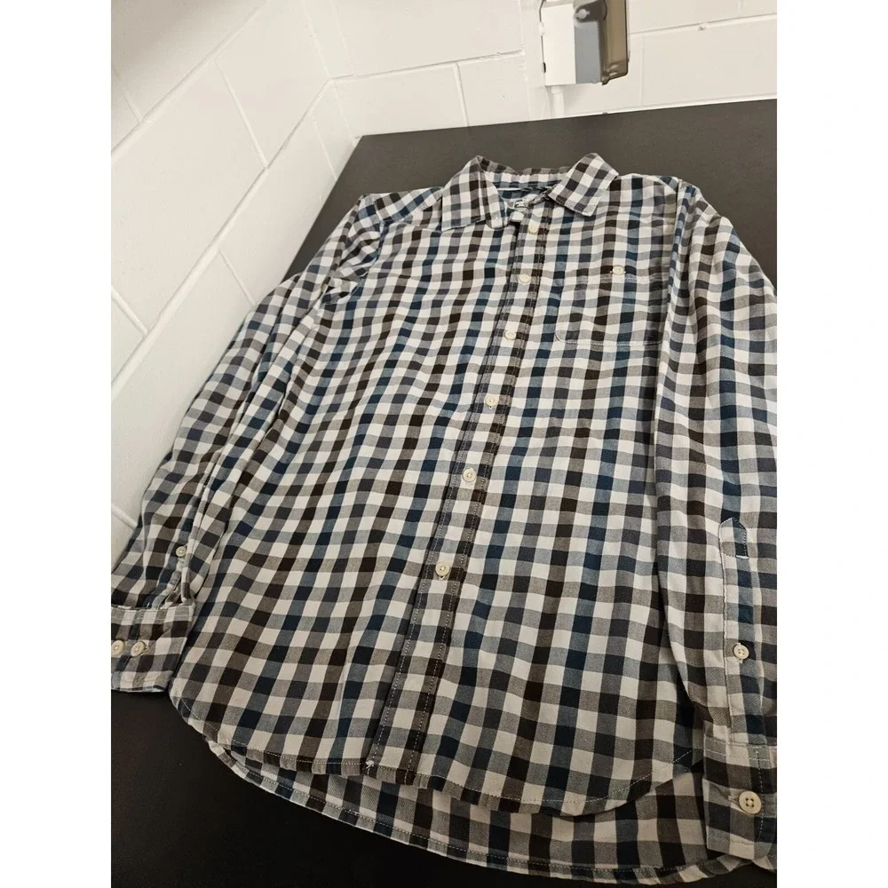 The North Face Shirt Mens Small Black/White check-shirt buttons‎